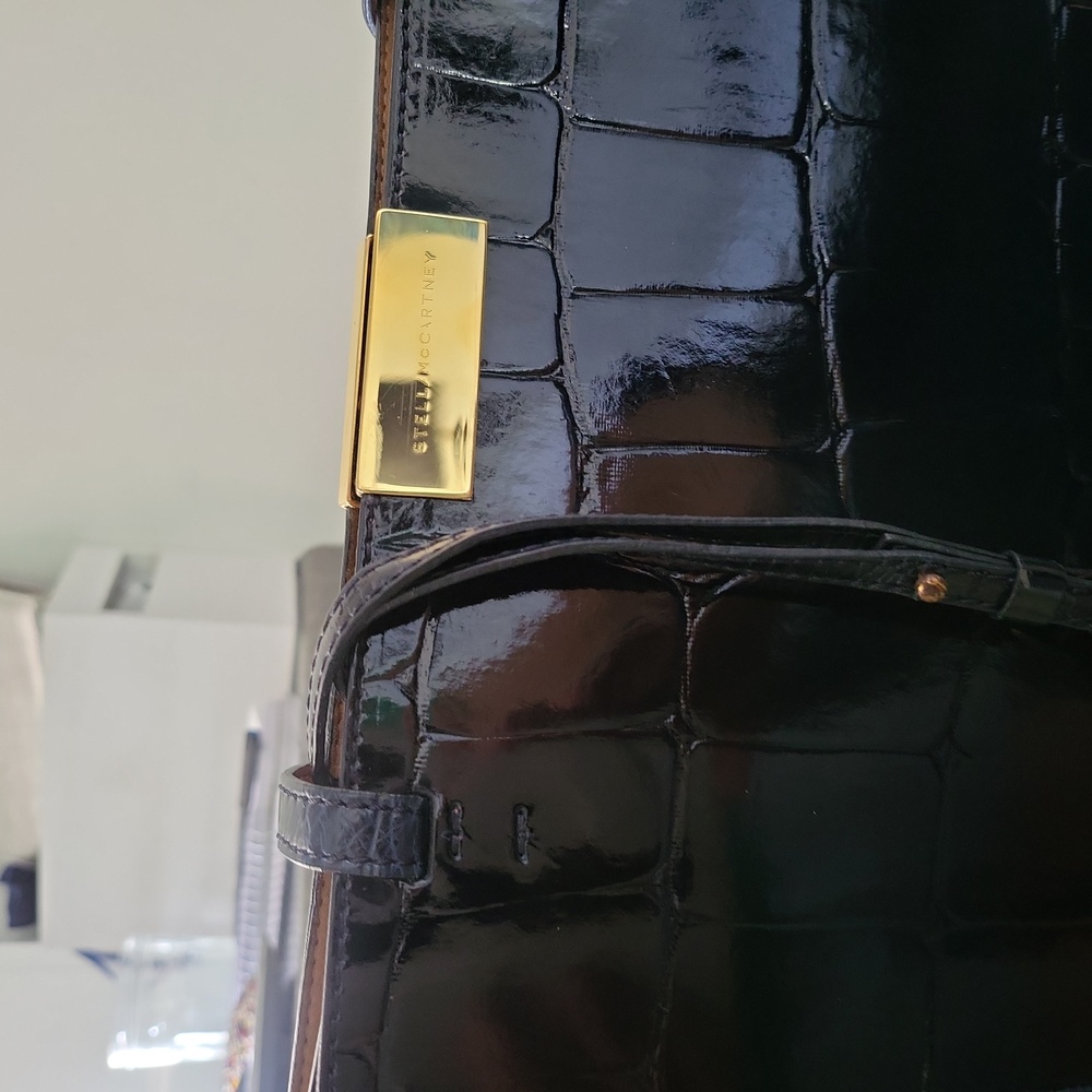 Stella McCartney Black Croc-Embossed Tote - Picture 9 of 10